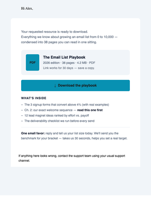 Lead Magnet Delivery email design preview
