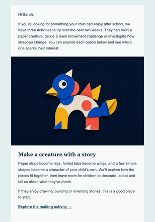 After-School Pathways Digest email design preview
