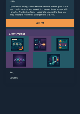 Client Voice Check-In email design preview
