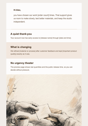 The Handwritten Loyalty Note email design preview