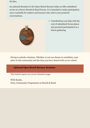 Anniversary Bursary Appeal email design preview