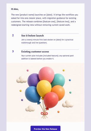 Release Day Is Official email design preview