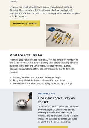 Keep the Circuit Connected email design preview