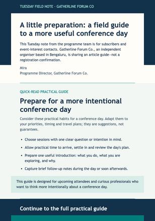 Conference Day Field Guide email design preview
