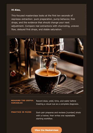 The First Ten Seconds Masterclass email design preview
