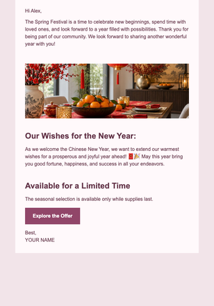 Chinese New Year Greetings email design preview