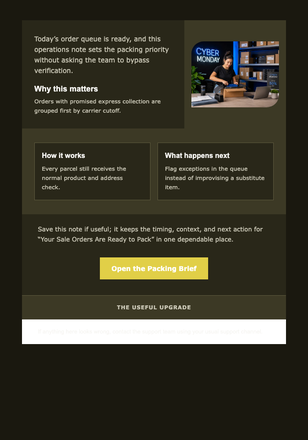 Your Sale Orders Are Ready to Pack email design preview