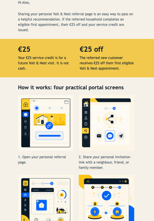 Neighbourhood Circuit Referral email design preview