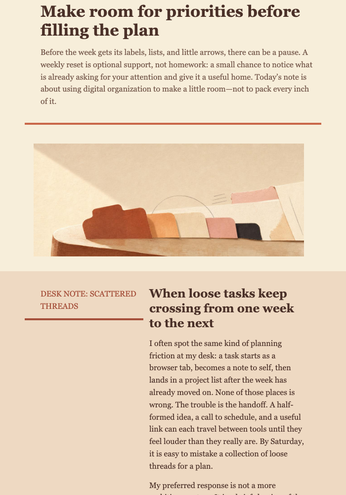 Saturday Studio Notes email design preview