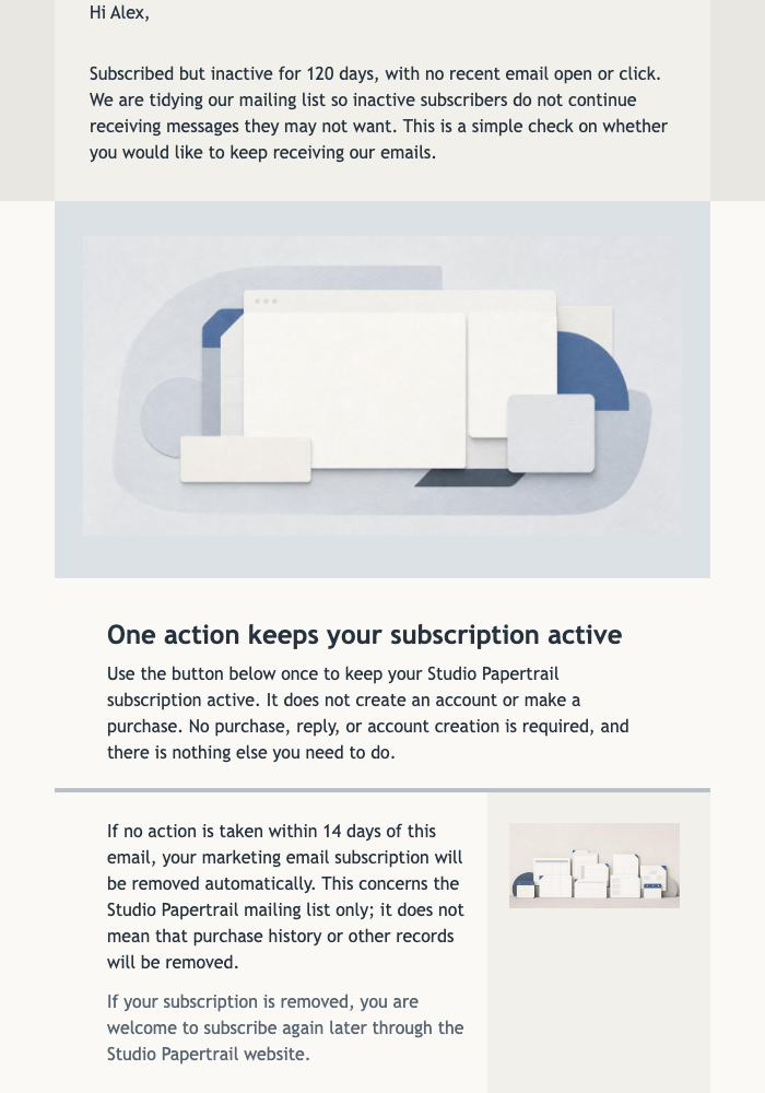 Keep Your Studio Notes Active email design preview