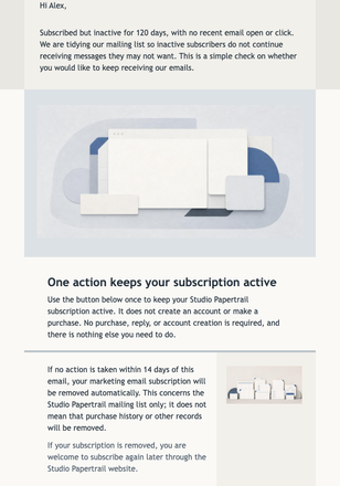 Keep Your Studio Notes Active email design preview