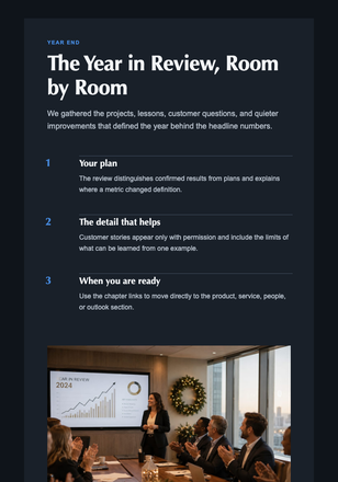 The Year in Review, Room by Room email design preview
