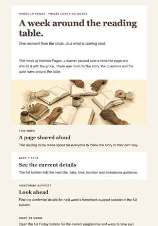 Friday Learning Notes email design preview