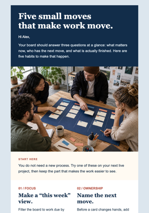 Five Advanced Product Tips email design preview