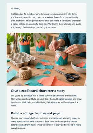 Make something from what is already here email design preview