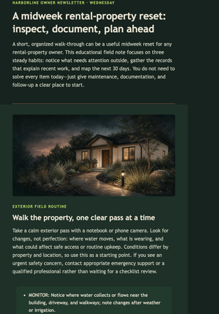 Property Stewardship Field Notes email design preview