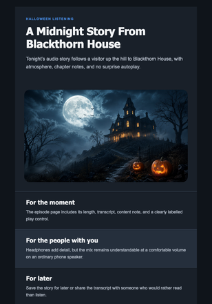 A Midnight Story From Blackthorn House email design preview