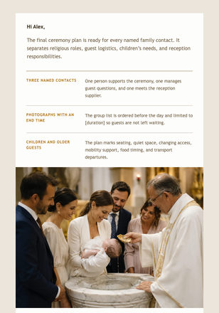 The Whole-Family Ceremony Plan email design preview