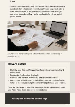 Third Purchase Reward email design preview