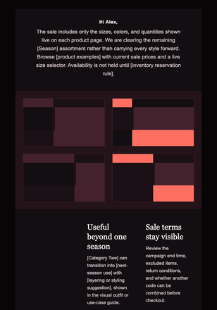 End-of-Season Stock Clearance email design preview