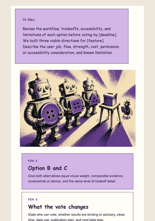 Three Buttons Enter, One Feature Leaves email design preview