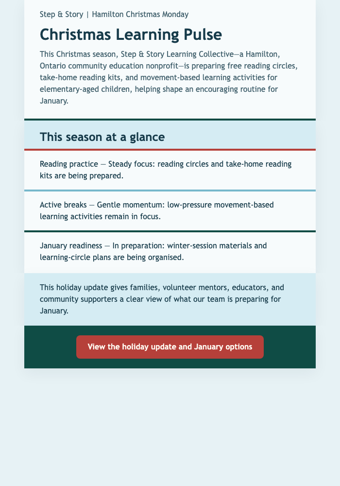 Christmas Learning Pulse email design preview