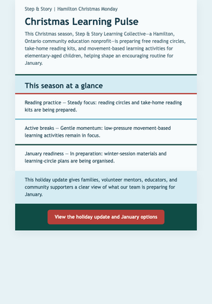 Christmas Learning Pulse email design preview
