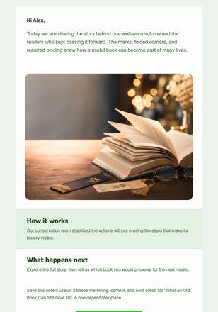 What an Old Book Can Still Give Us email design preview