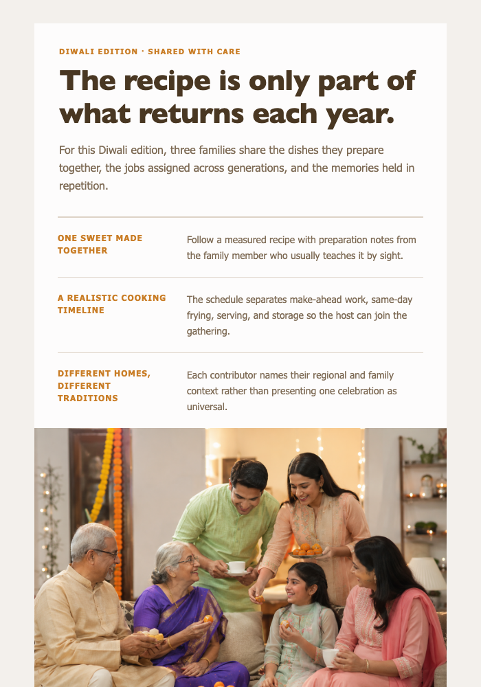 Diwali at the Family Table email design preview