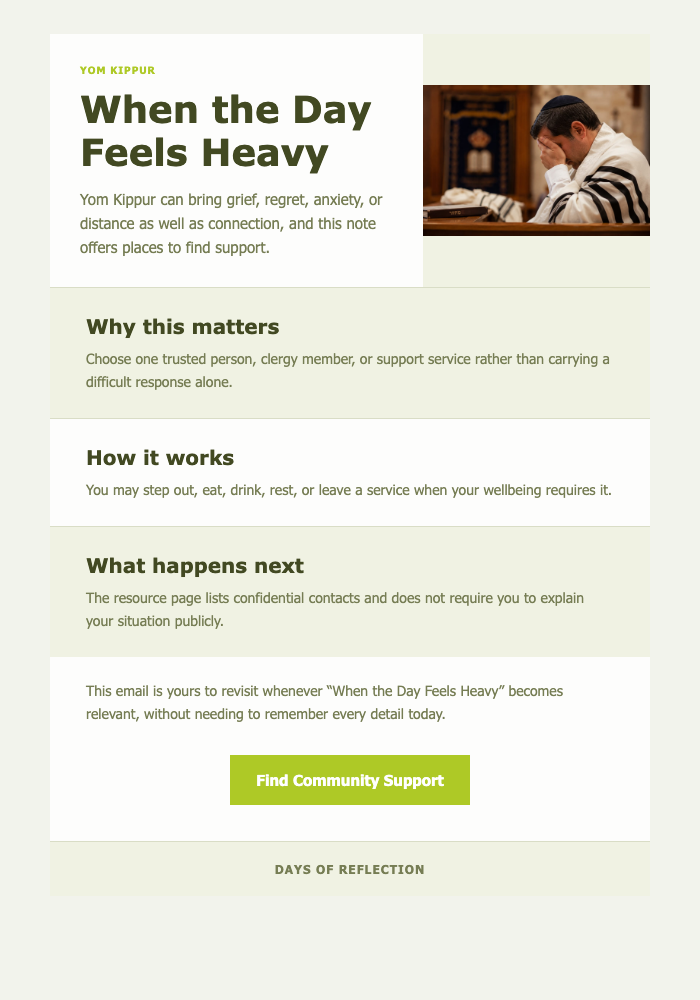 When the Day Feels Heavy email design preview