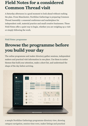 Makers Conference Field Notes email design preview