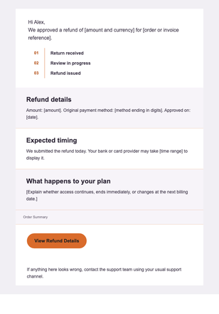 Your Refund Is Moving Forward — Software & Technology email design preview