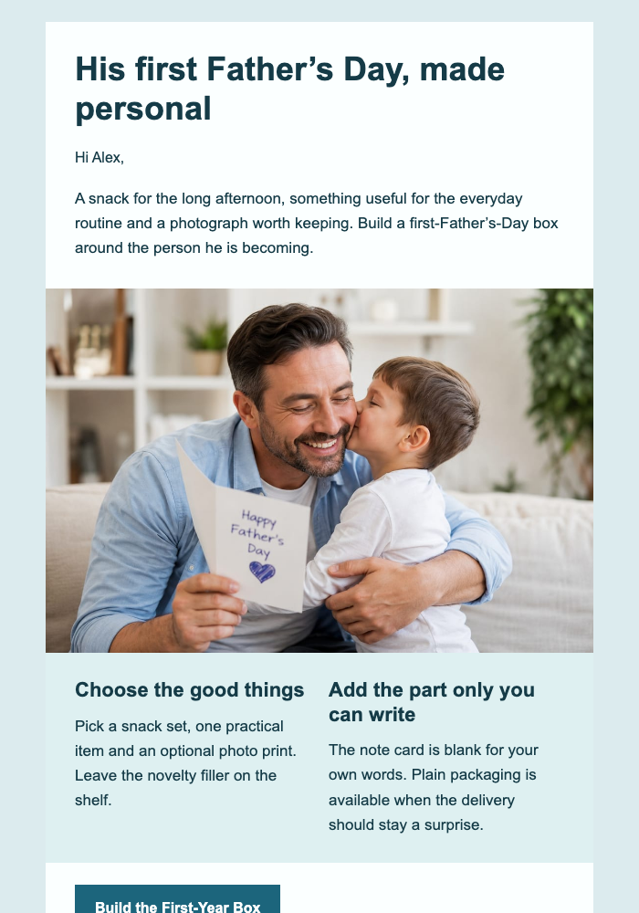His First Father’s Day Box email design preview