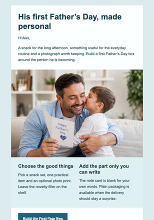 His First Father’s Day Box email design preview