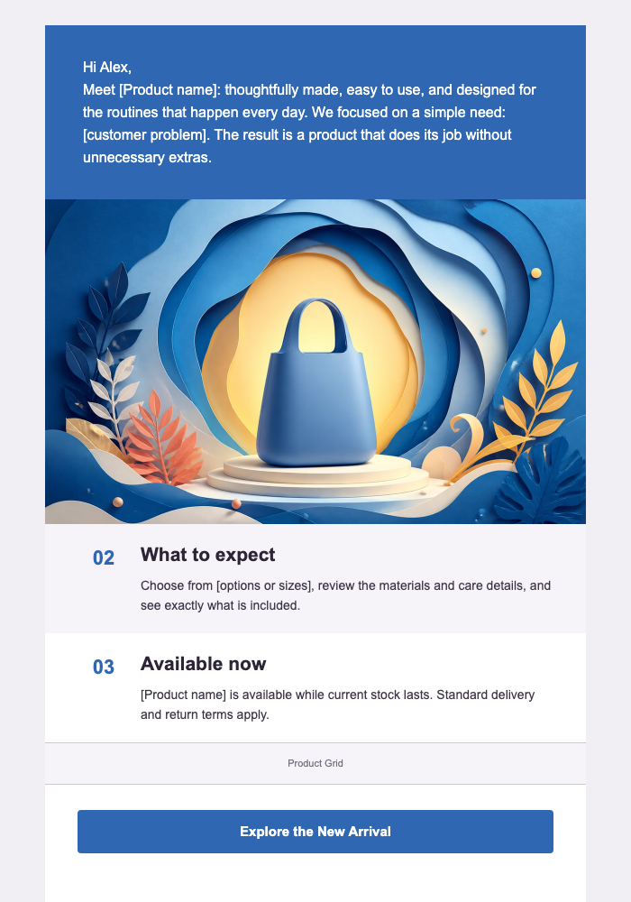 Meet the New Arrival — Online Stores email design preview