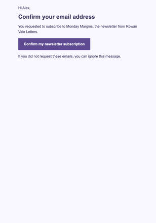 Paper Zine Subscription Confirmation email design preview