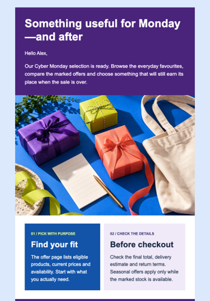 Cyber Monday Offer email design preview