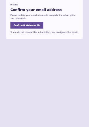 Warm Welcome — Compact email design preview