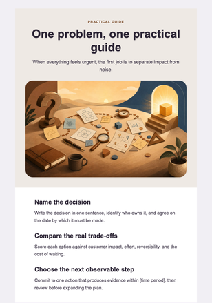 A Practical Guide to Clearer Priorities — Management Consultants email design preview
