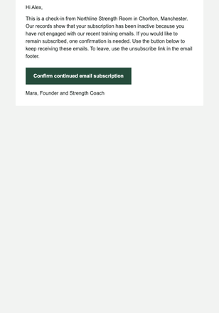 Keep Your Training Notes Active email design preview