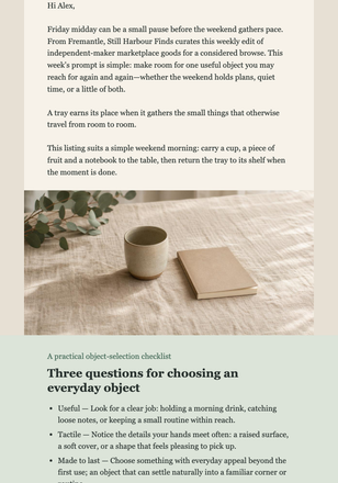 Friday Objects Edit email design preview