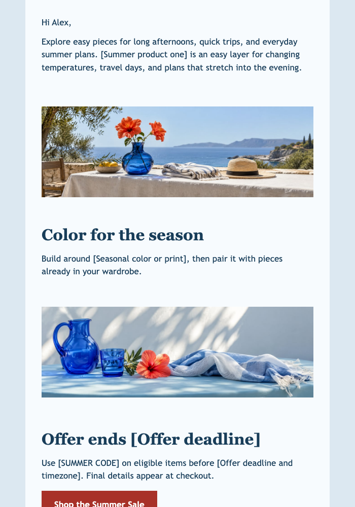 Summer Sale email design preview