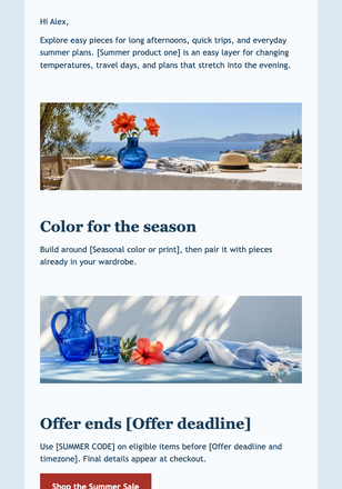 Summer Sale email design preview