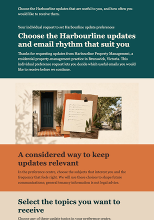 Property Update Preferences email design preview