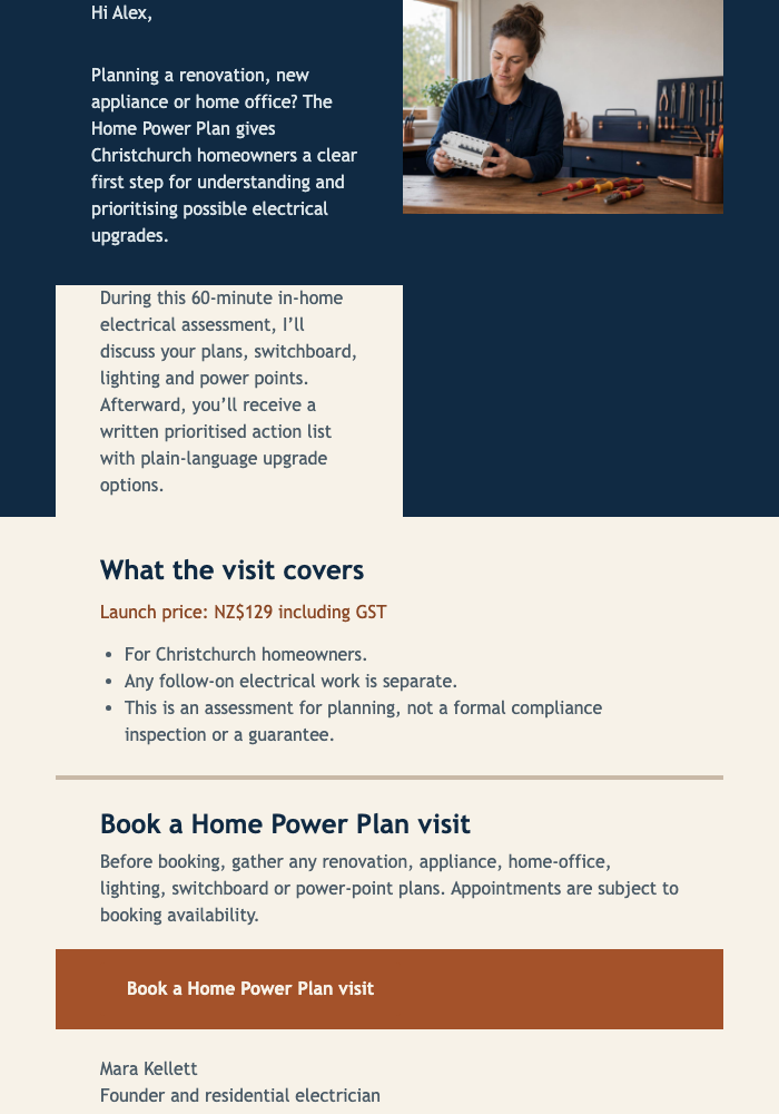 Home Power Plan Launch email design preview