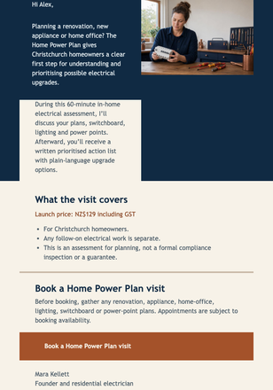 Home Power Plan Launch email design preview