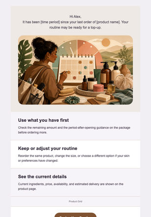 Running Low on Your Daily Care? — Beauty & Personal Care email design preview
