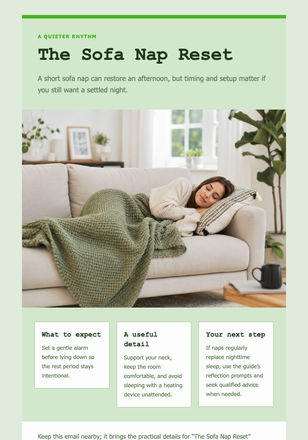 The Sofa Nap Reset email design preview