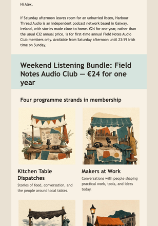 Weekend Listening Bundle email design preview