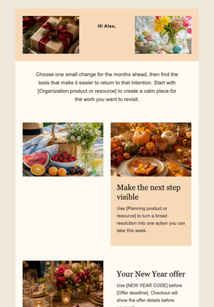 New Year Fresh Start Offer email design preview